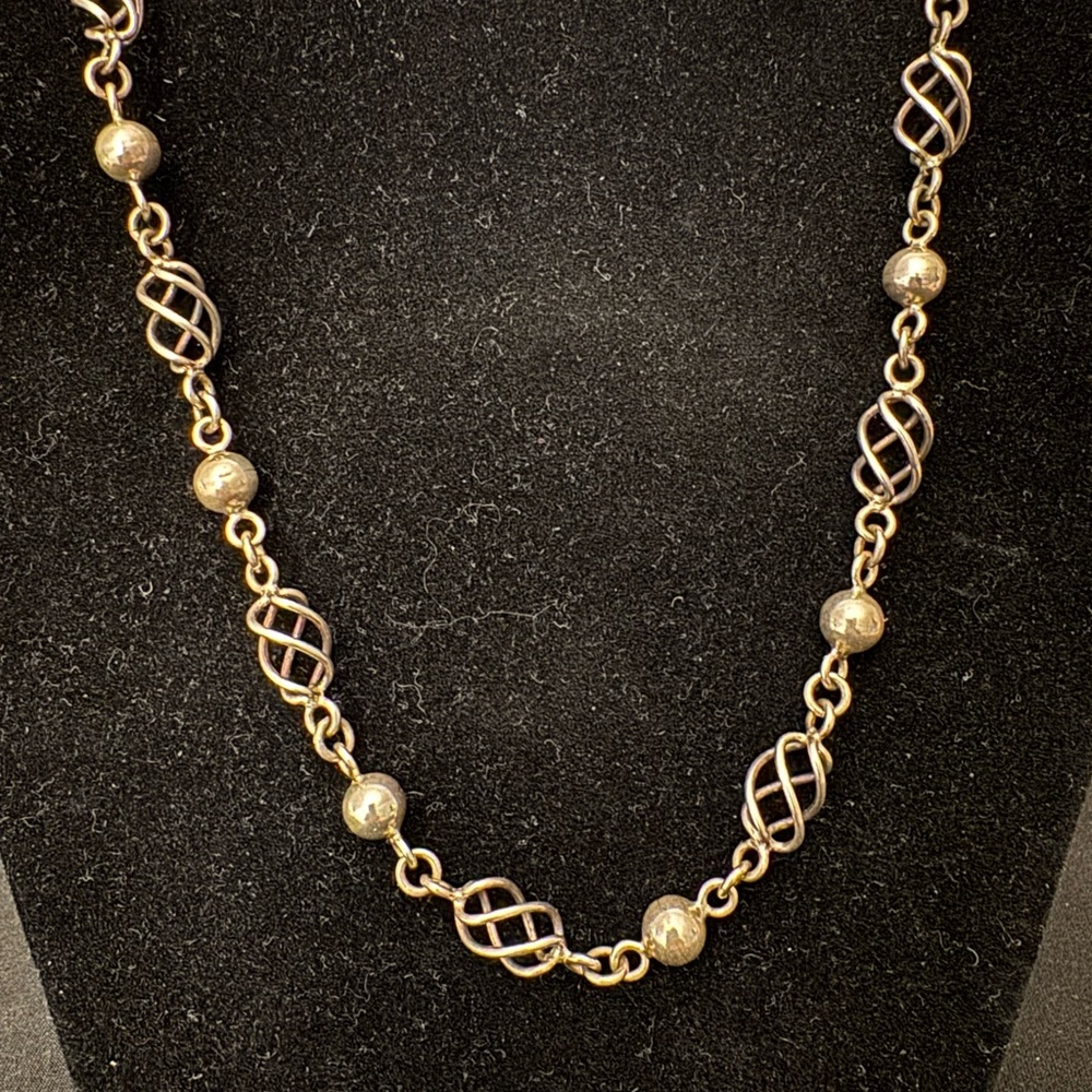 Vintage Mexican Modernist Sterling Silver Necklace